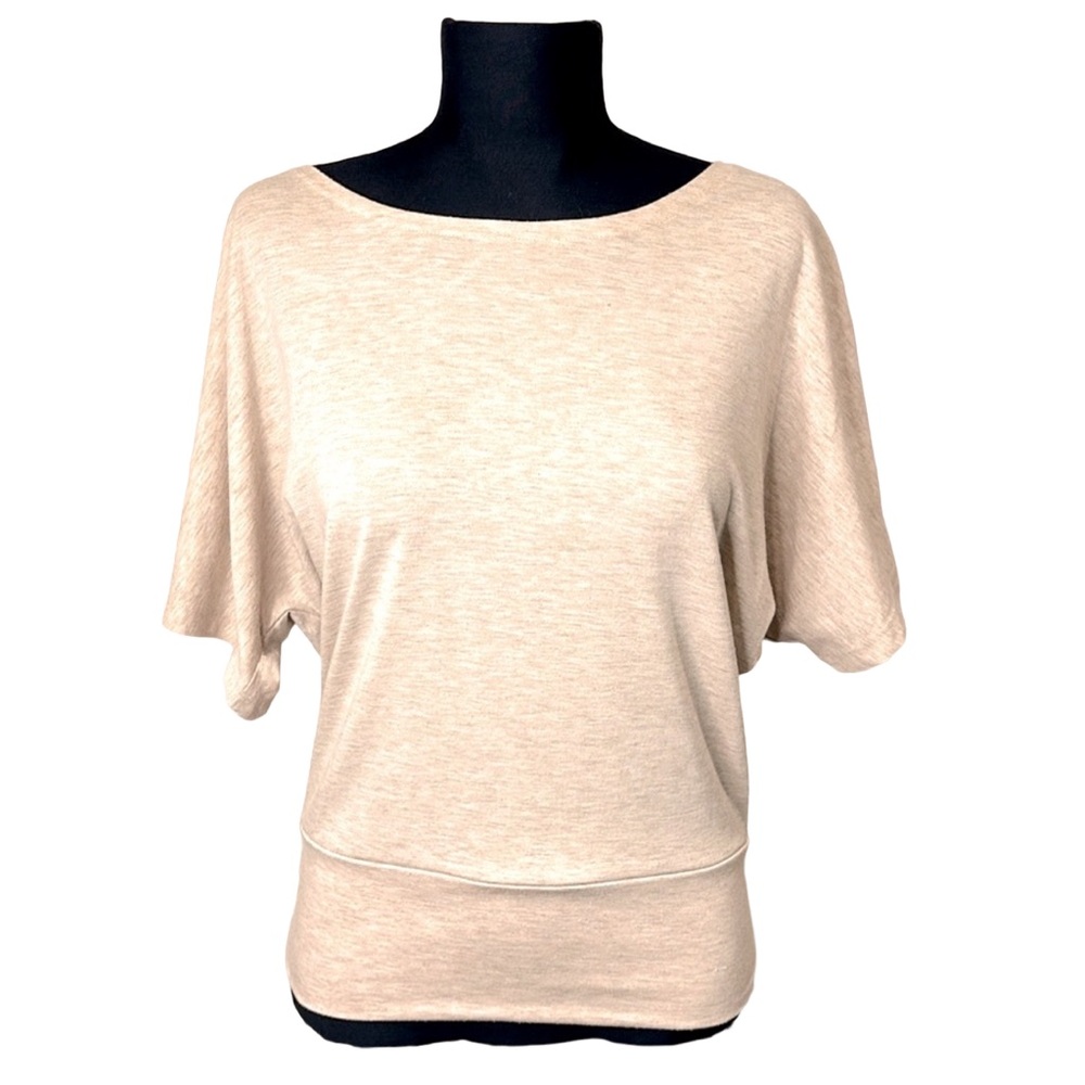 ZENANA OUTFITTERS Ragland Sleeve Batwing Sleeve Top Neutral Color Size Small